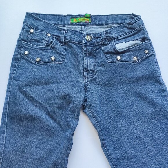 JackSon jeans women's size 27 denim blue young style slim low-rise straight - Picture 2 of 15